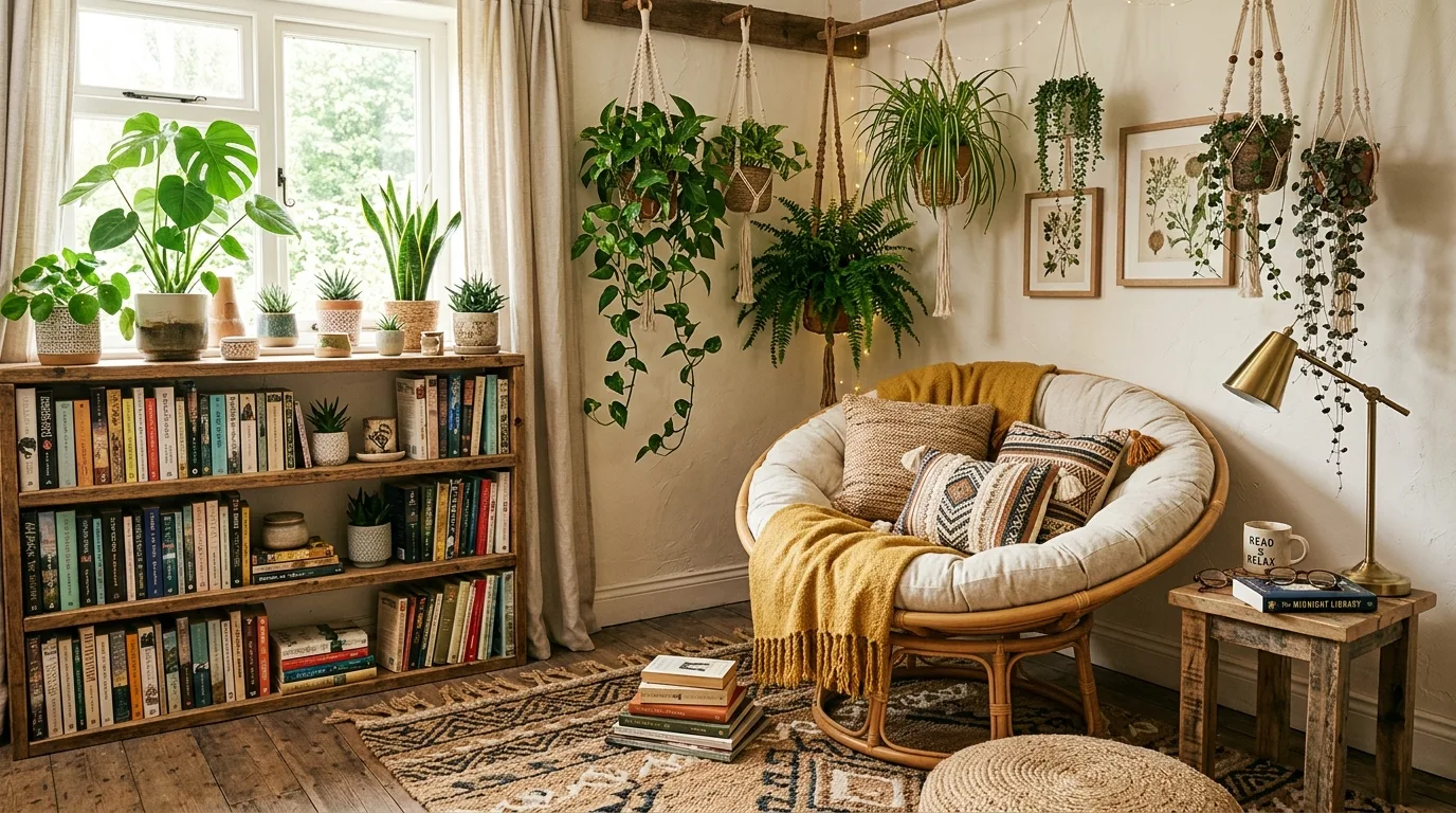 Use a footstool or ottoman if comfort needs more support inspiration for a reading nook.